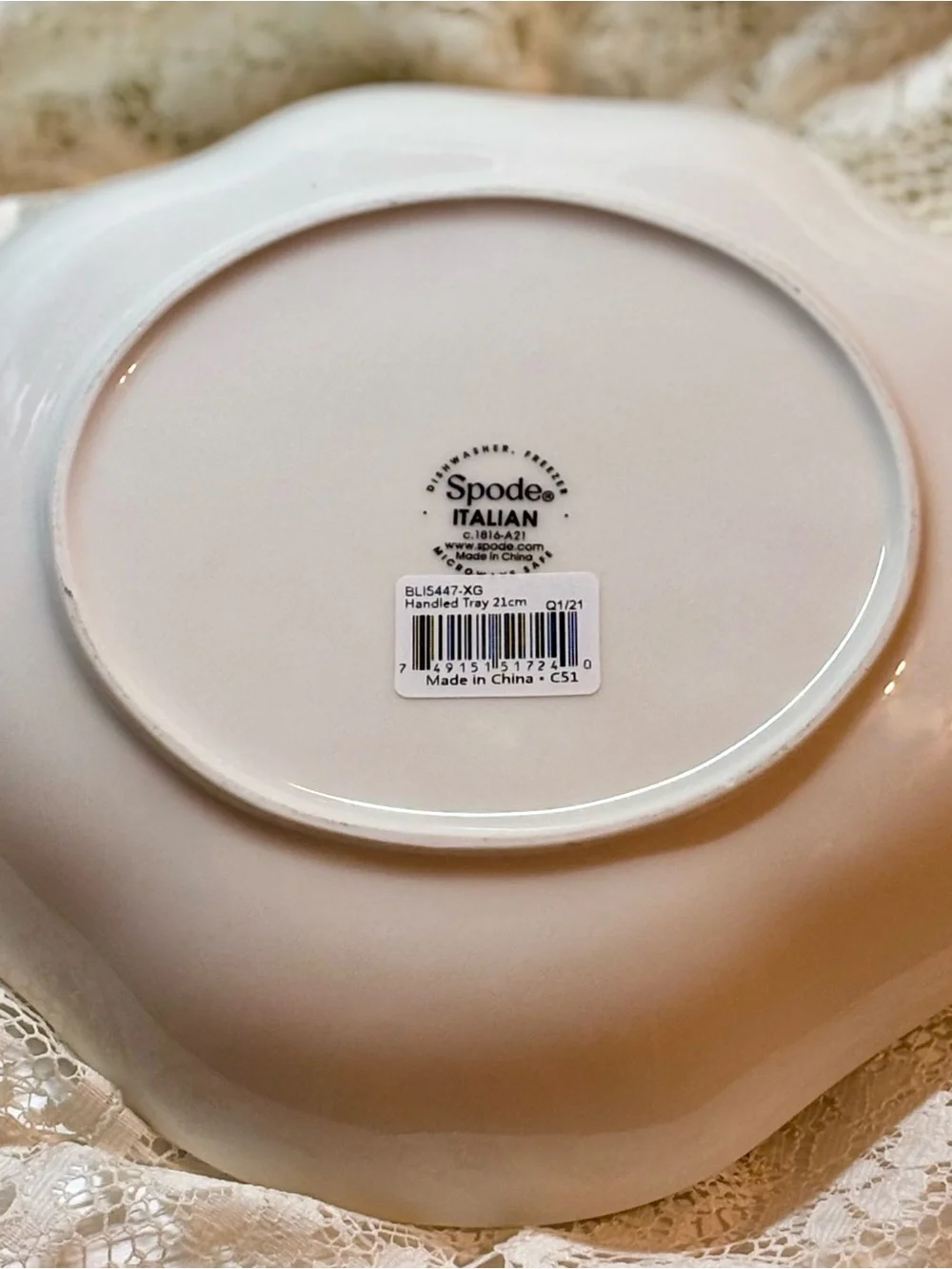 Spode Blue and White Transferware Serving Dish with Spoon